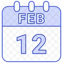 12 De Febrero Fecha 12 12 De Febrero Icono