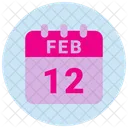 12 De Febrero Fecha 12 12 De Febrero Icono