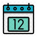 12 Fecha Calendario Icono