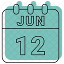 Junio Fecha Calendario Icono