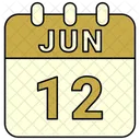 Junio Fecha Calendario Icono