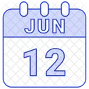 Junio Fecha Calendario Icono