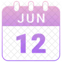 Junio Fecha Calendario Icono