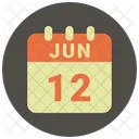 Junio Fecha Calendario Icono