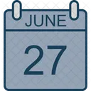 Junio Calendario Fecha Icono