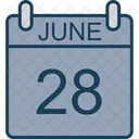 Junio Calendario Fecha Icono