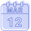 Marzo Fecha Calendario Icono