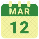 Marzo Fecha Calendario Icono