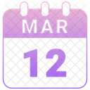 Marzo Fecha Calendario Icono