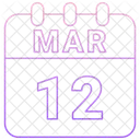 Marzo Fecha Calendario Icono