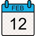 12 February Date Day Icon