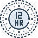 12 Hours Clock Time Icon