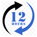 12 Hours Clock Time Icon