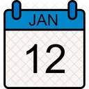 12 January Date Day Icon