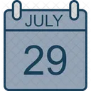 Juillet Calendrier Date Icon