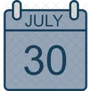 Juillet Calendrier Date Icon