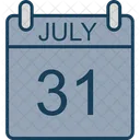 Juillet Calendrier Date Icon