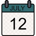12 July July Date Icon