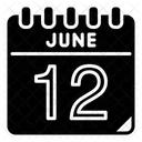 12 Juni Juni Kalendertag Symbol