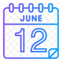12 Juni Juni Kalendertag Symbol