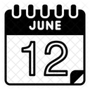 12 Juni Juni Kalendertag Symbol