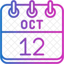 October Calendar Days Time And Date Icon