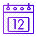 12 Data Calendario Ícone