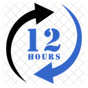 12 Stunden Uhr Zeit Symbol