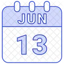 Junio Fecha Calendario Icono