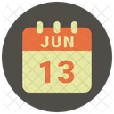 Junio Fecha Calendario Icono