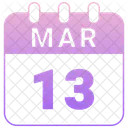 Marzo Fecha Calendario Icono