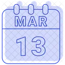 Marzo Fecha Calendario Icono