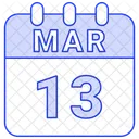 Marzo Fecha Calendario Icono