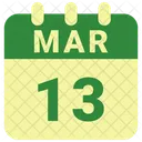 Marzo Fecha Calendario Icono