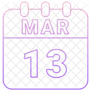 Marzo Fecha Calendario Icono