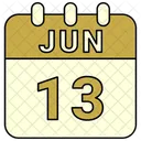 Juni Datum Kalender Symbol