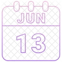 Juni Datum Kalender Symbol