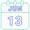 Juni Datum Kalender Symbol