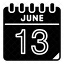 13 Juni Juni Kalendertag Symbol