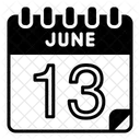13 Juni Juni Kalendertag Symbol