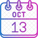 October Calendar Days Time And Date Icon