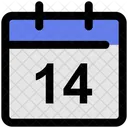 Calendar 14 Date Icon