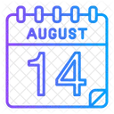 14 De Agosto Agosto Dia Del Calendario Icono