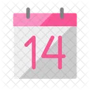 Calendario 14 De Febrero Fecha Icono