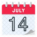 14 De Julio Julio Dia Del Calendario Icono
