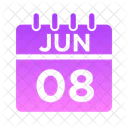 Junio Semana Hora Icono