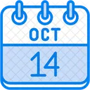 Outubro Dias Do Calendario Hora E Data Ícone