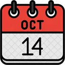 Outubro Dias Do Calendario Hora E Data Ícone