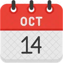Outubro Dias Do Calendario Hora E Data Ícone