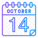 14 De Outubro Dia Do Calendario Ícone